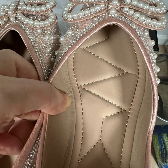 Elegant Pink pearl bow Flat shoes - Picture 5 of 7